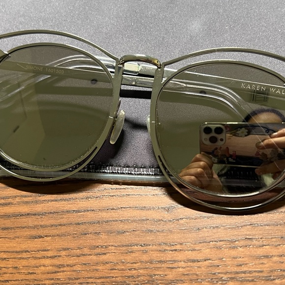 Karen walker Simone round mirrored sunglasses - Picture 3 of 4